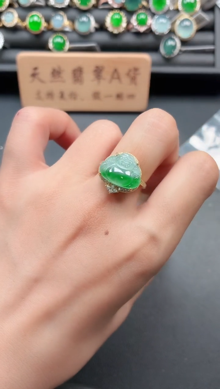 银S925镶嵌戒指翡翠111111