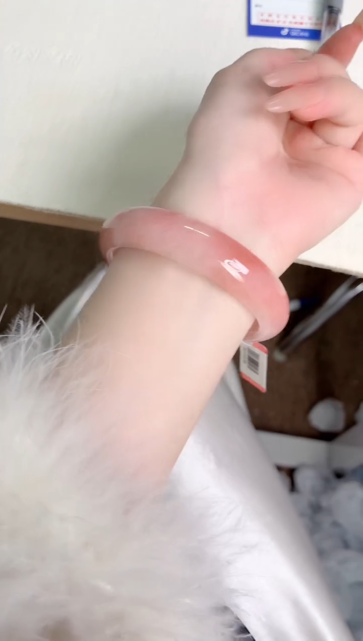 未镶嵌手镯石英质玉桃花酿201-圈口58-246