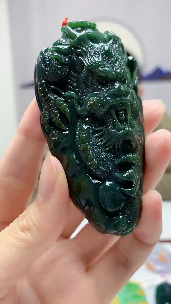 【闪购商品】定制翡翠未镶嵌4812zm-毛货挂件134龙