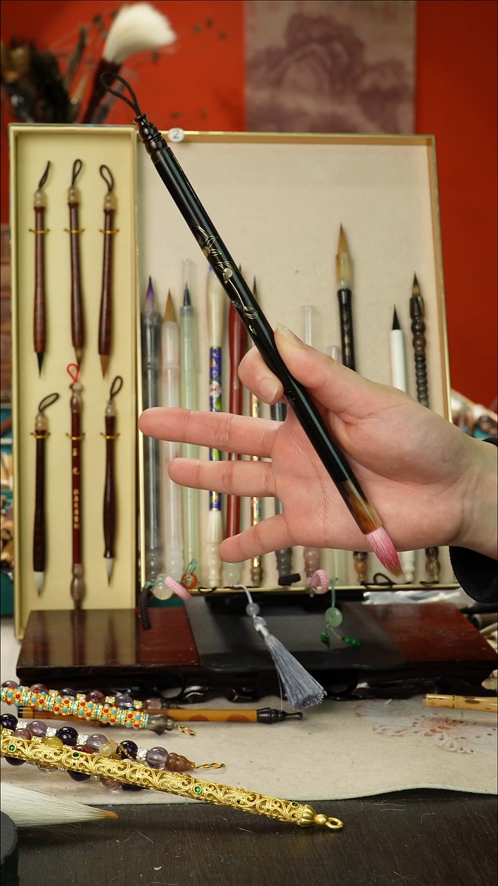 232号闪孤品高货毛笔链接 清水试笔 蘸墨不退