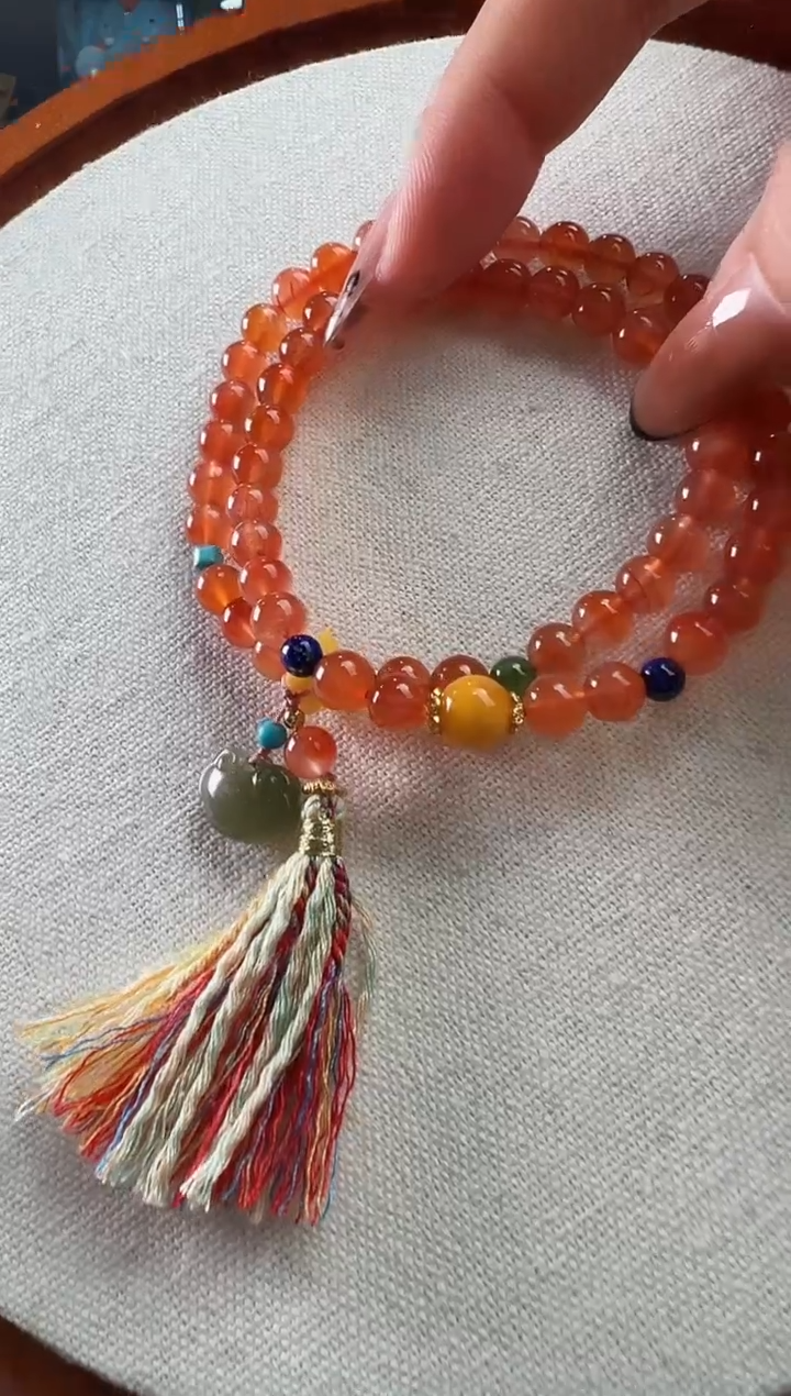 未镶嵌手串南红玛瑙蚂蚁家南红流苏项链