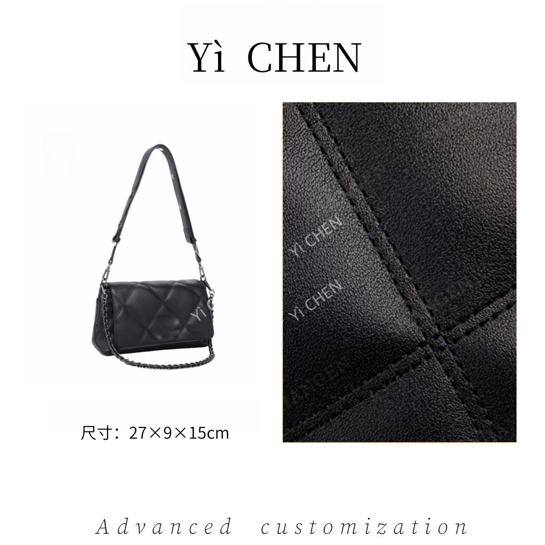 【Yì CHEN】QYX-98009-黑色简约时尚女士新款轻奢单肩斜跨包