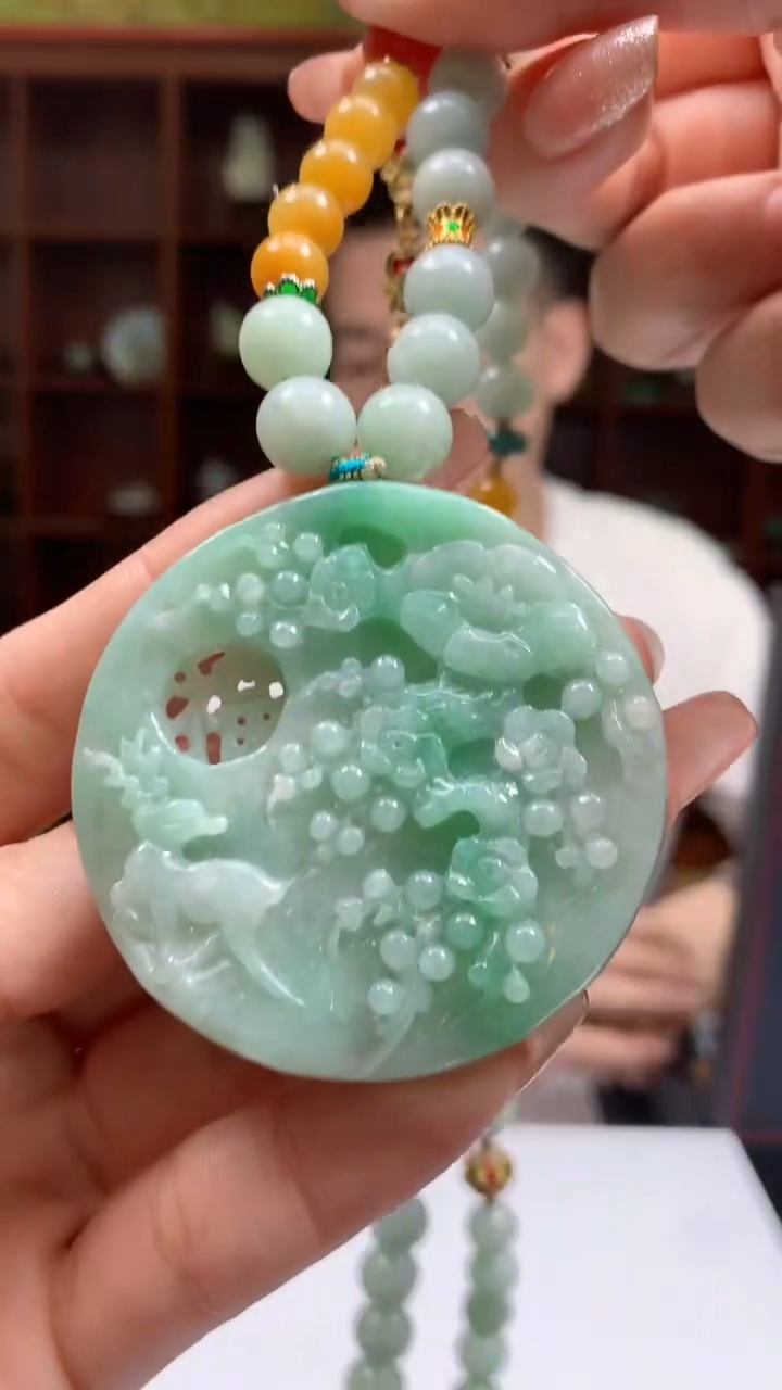 【闪购商品】定制翡翠未镶嵌1049ry-毛货挂件赠珠链37