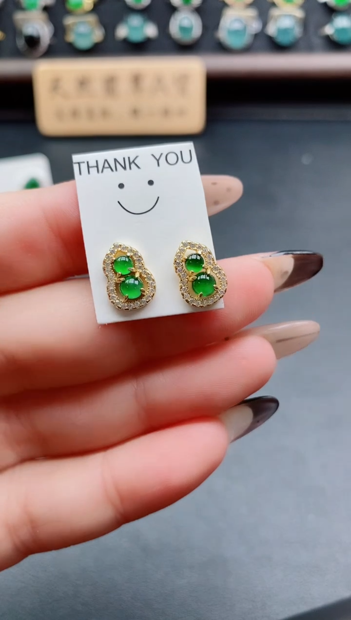 银S925镶嵌戒指翡翠1