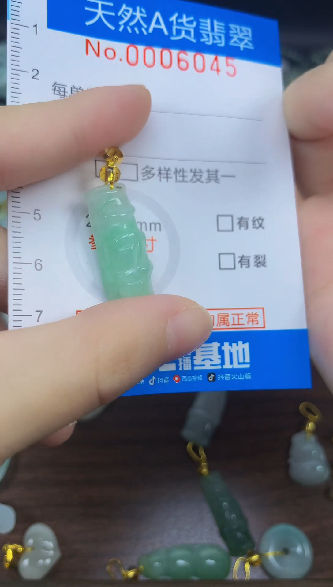 颈饰未镶嵌翡翠净货挂件-6045