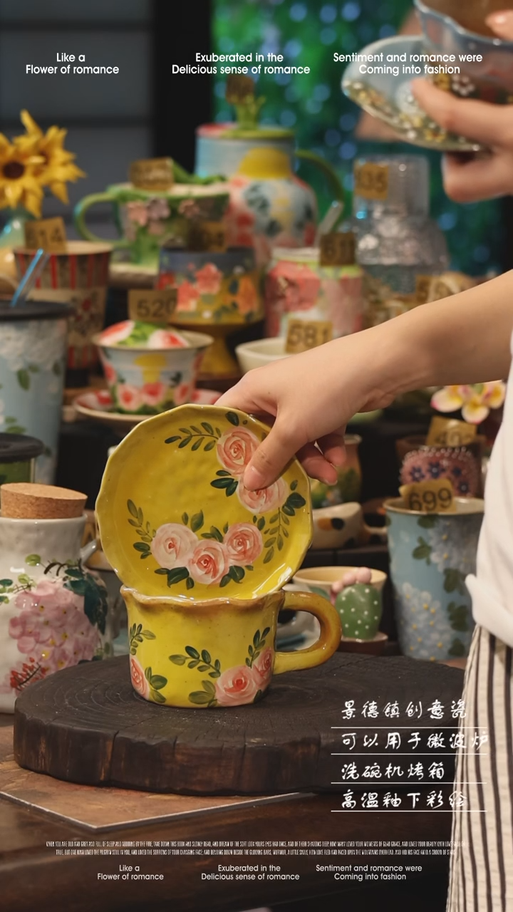 陶瓷景德镇高温釉下彩手工手绘款式