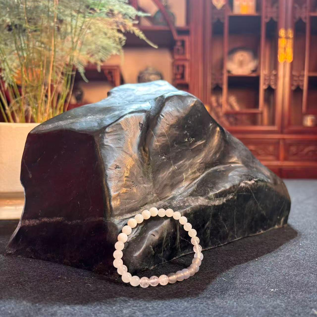 灰水晶白水晶渐变6mm轻奢百搭手串