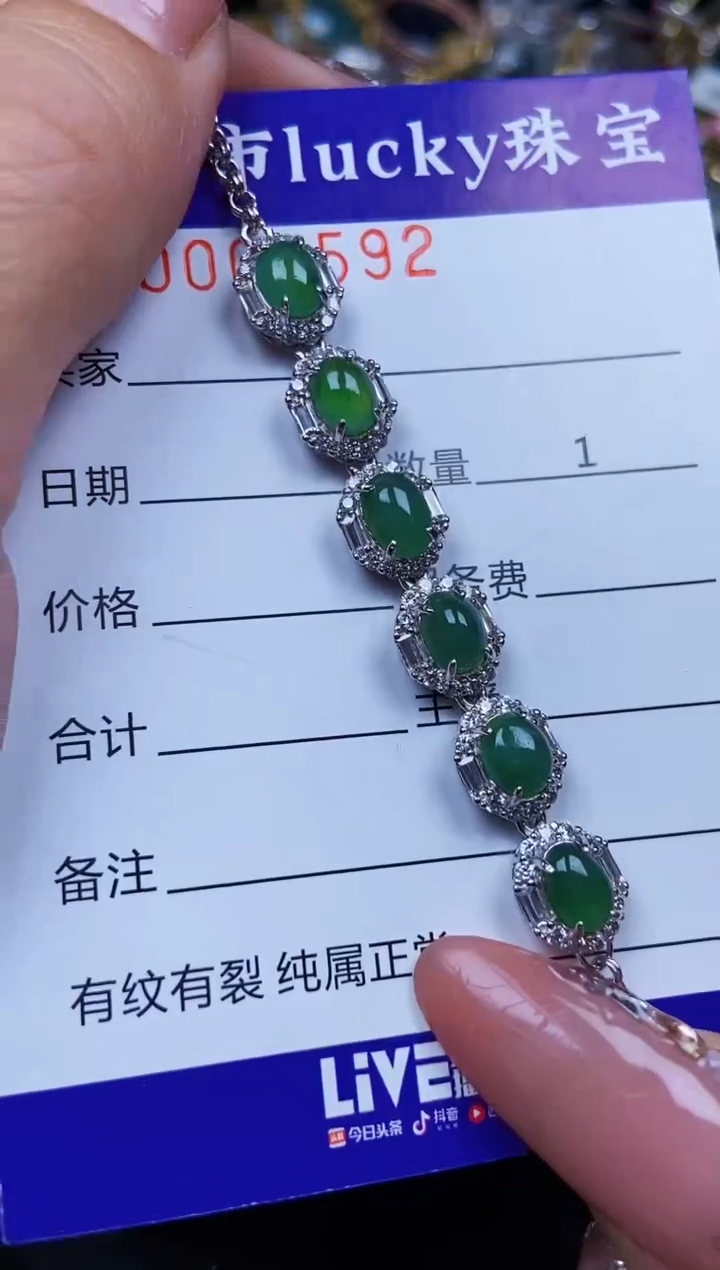 翡翠银S925镶嵌颈饰0592