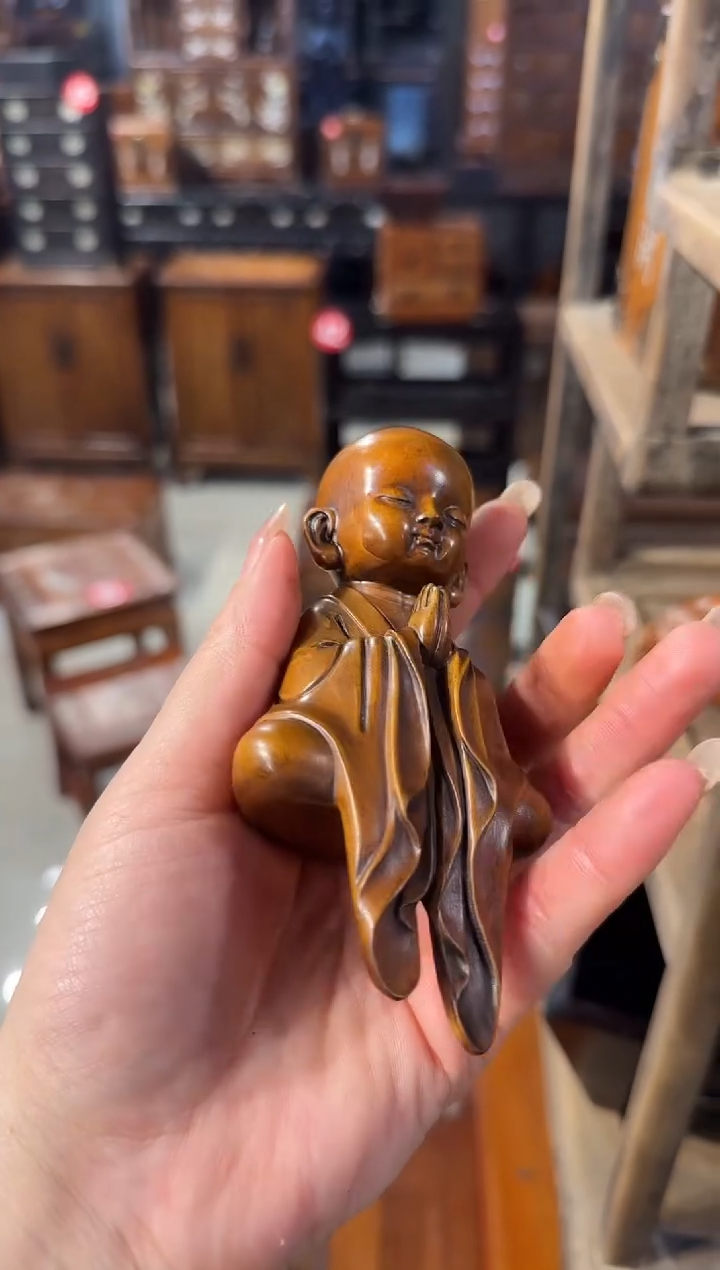 【闪购商品】木木艺黄杨木沙弥摆件158.888
