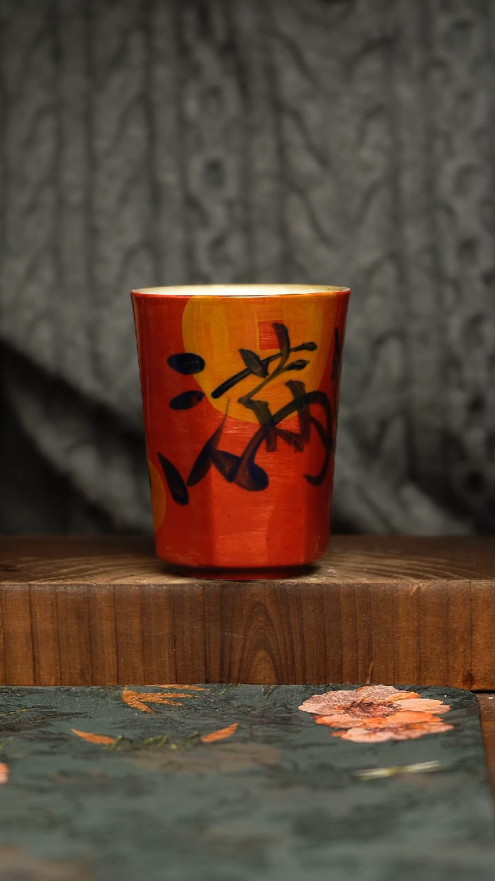 杯釉下彩手工手绘同款陶器