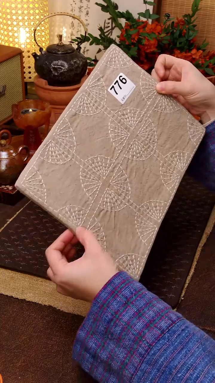 Cici手作刺子绣柿染壶垫杯垫-776