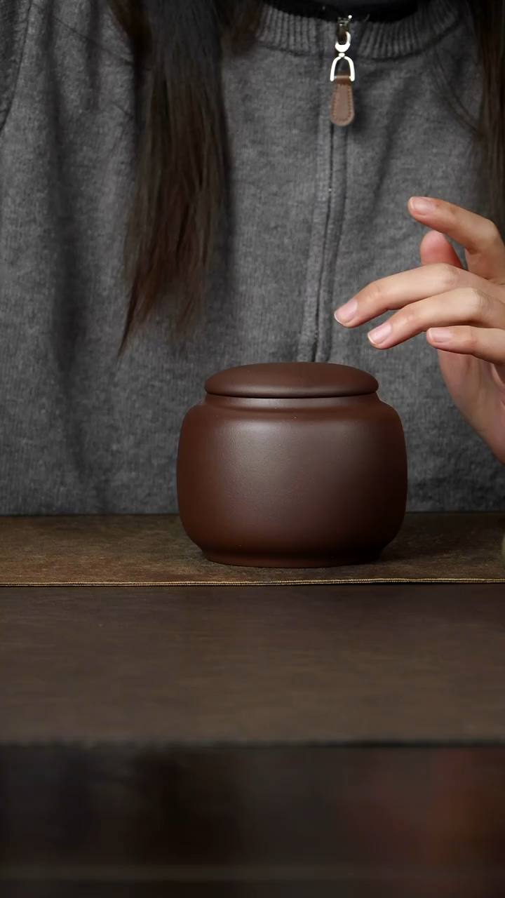 茶杯紫砂杯研所专属 生香小罐 紫泥紫砂茶叶罐 约150g