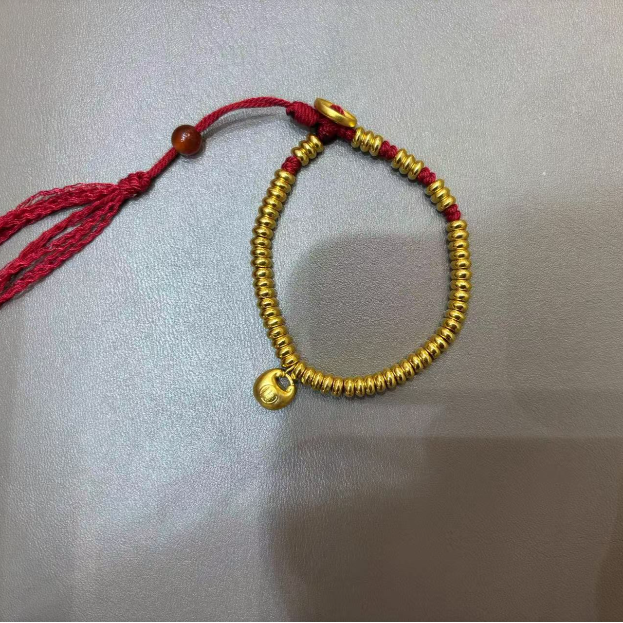 【W甄芝系列】足金 小胖福圆盘缠手链