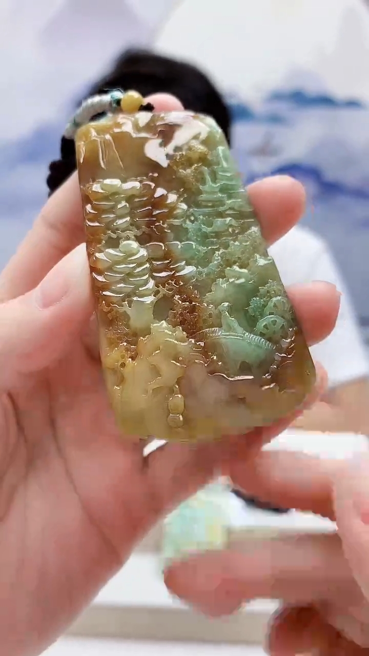 未镶嵌定制翡翠1502lr-毛货挂件76