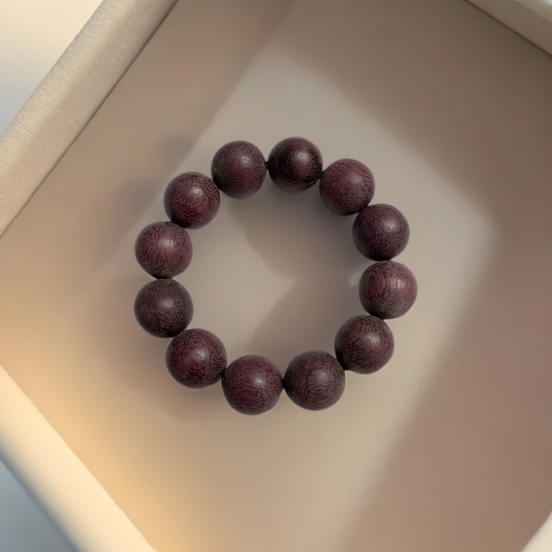 [小雨]雪山重楼紫天蚕手串Y53