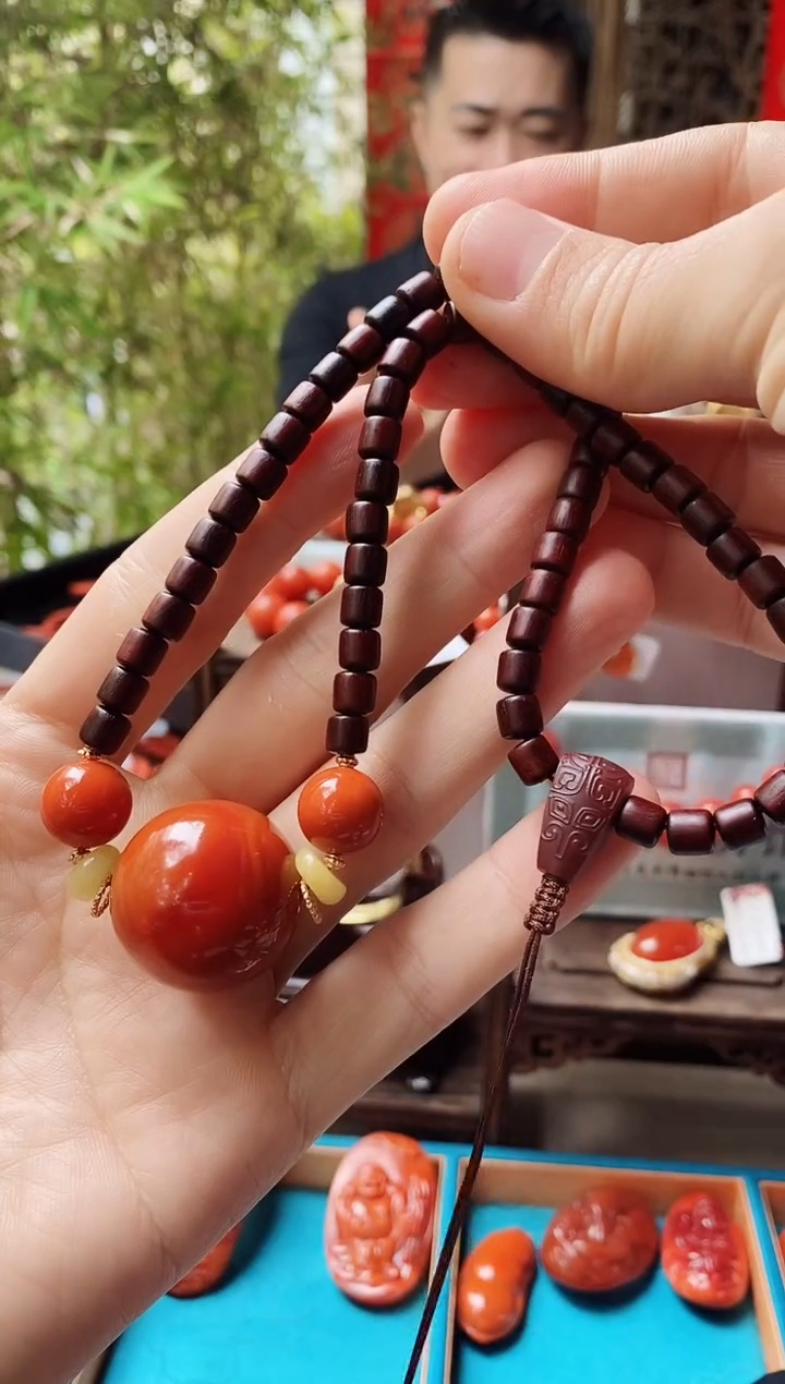 【闪购商品】南红玛瑙项链未镶嵌语唐大圆珠锁骨链