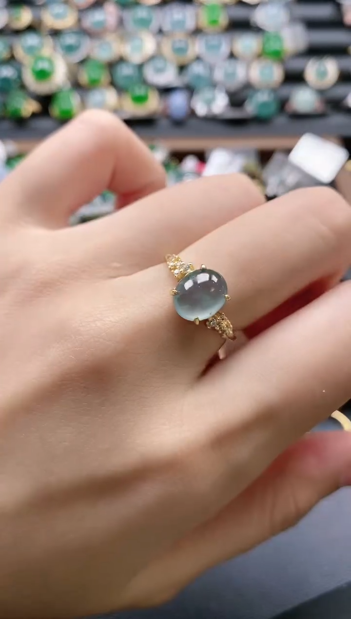 【闪购商品】翡翠戒指银S925镶嵌51151