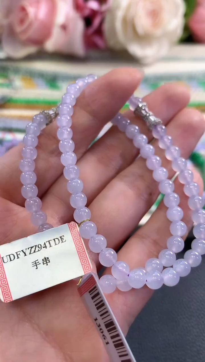 未镶嵌手串翡翠n21 紫货有色差多样性一件发货