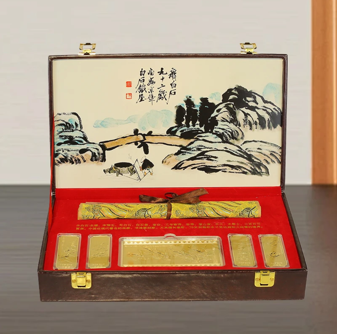 《虾趣》金色摆件  