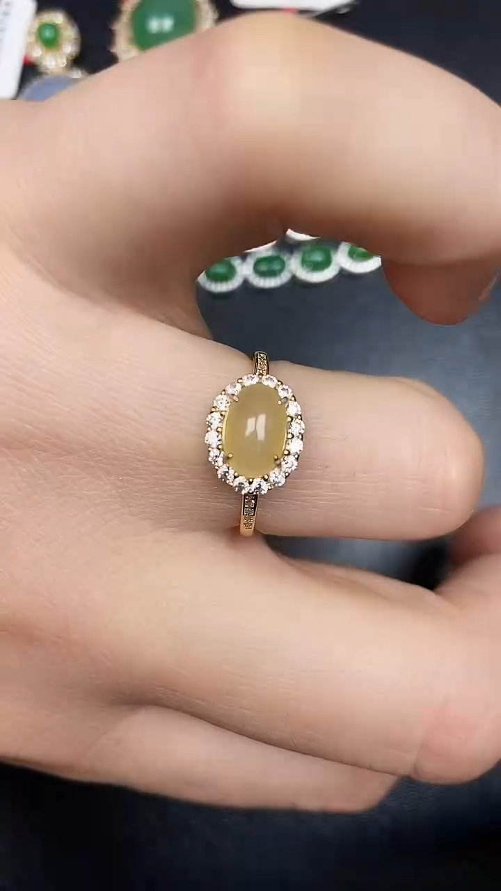 银S925镶嵌戒指翡翠1810