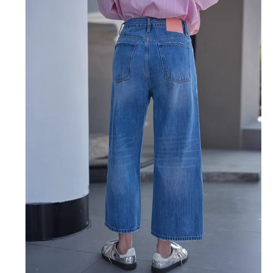 SU【768】花65 本本 阔腿女2025春款高腰显瘦直筒九分奶奶裤小个子~