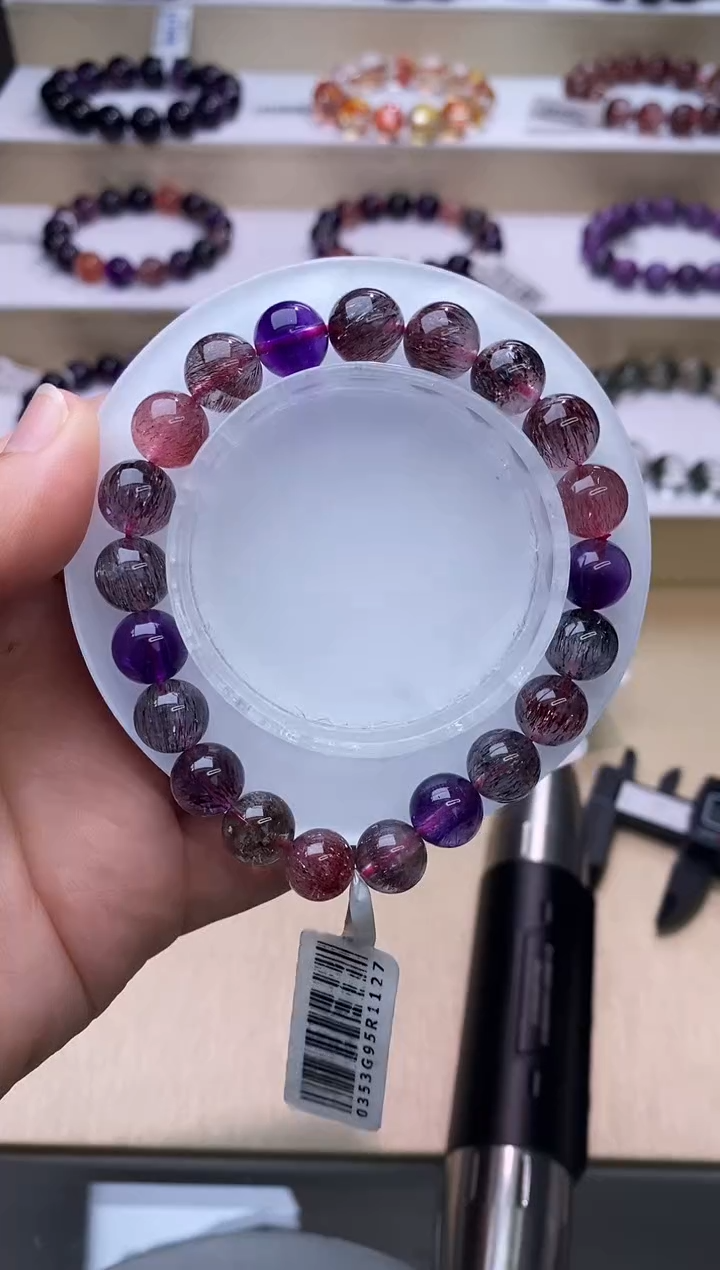 【闪购商品】水晶手链未镶嵌黑加仑超七单圈9m+
