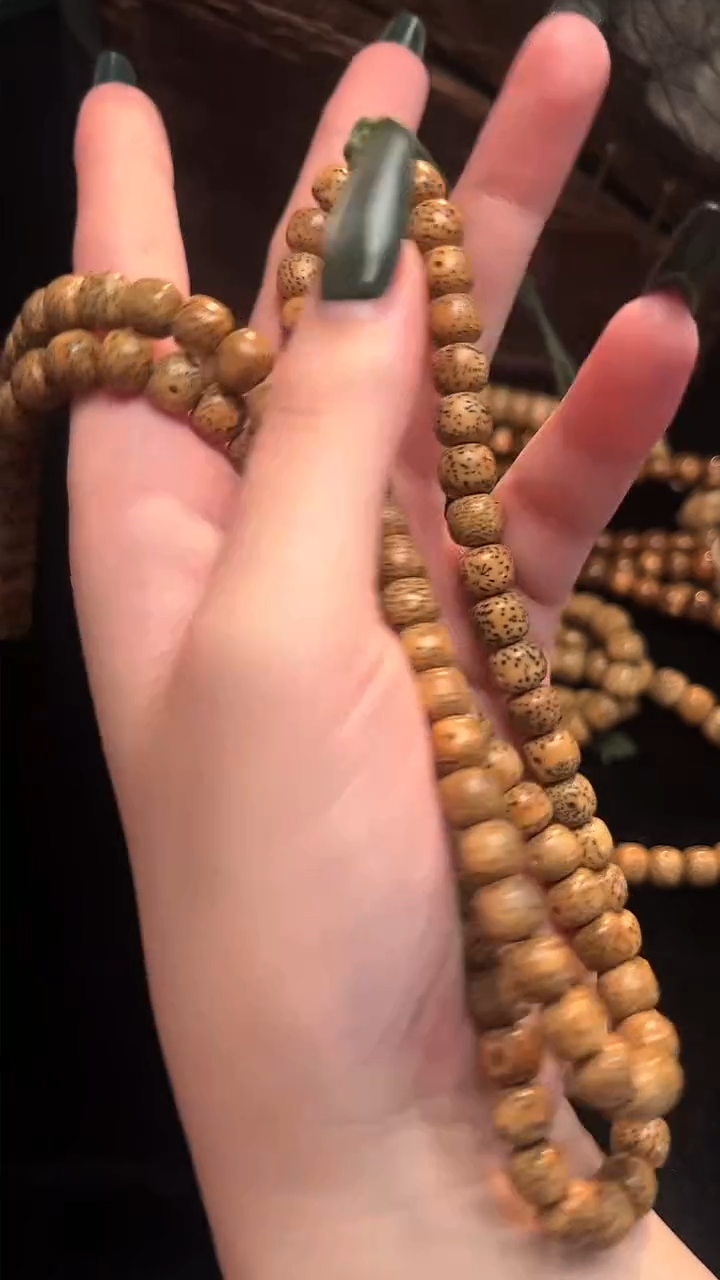 手串星月菩提精工级黄皮陈籽桶珠长串