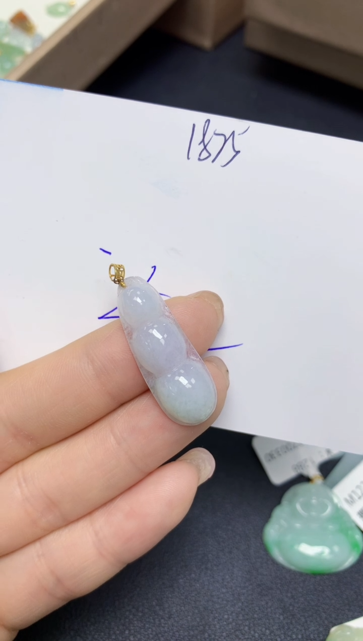 【闪购商品】翡翠挂件18K金镶嵌 天然翡翠A货