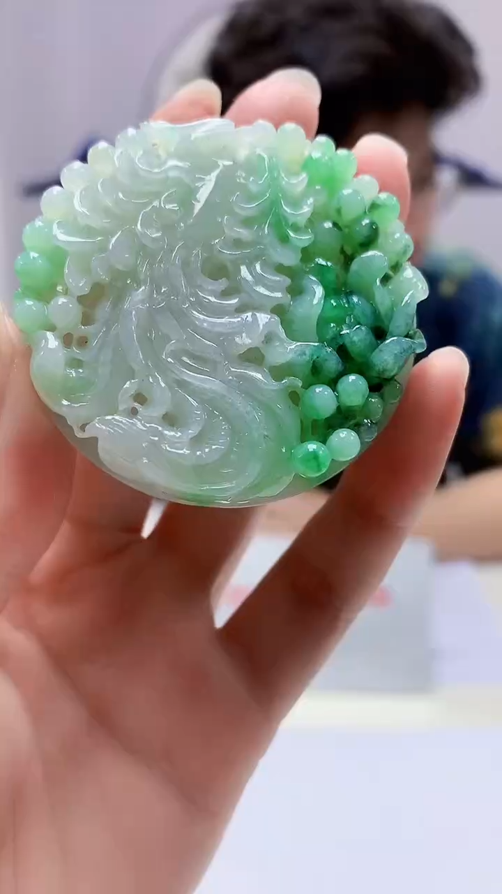 【闪购商品】定制翡翠未镶嵌4688zm-毛货挂件196凤凰