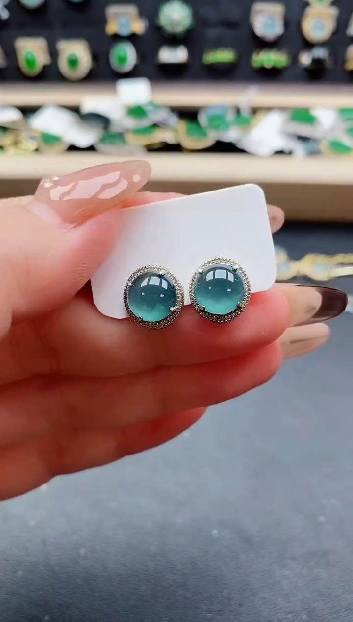 银S925镶嵌戒指翡翠1