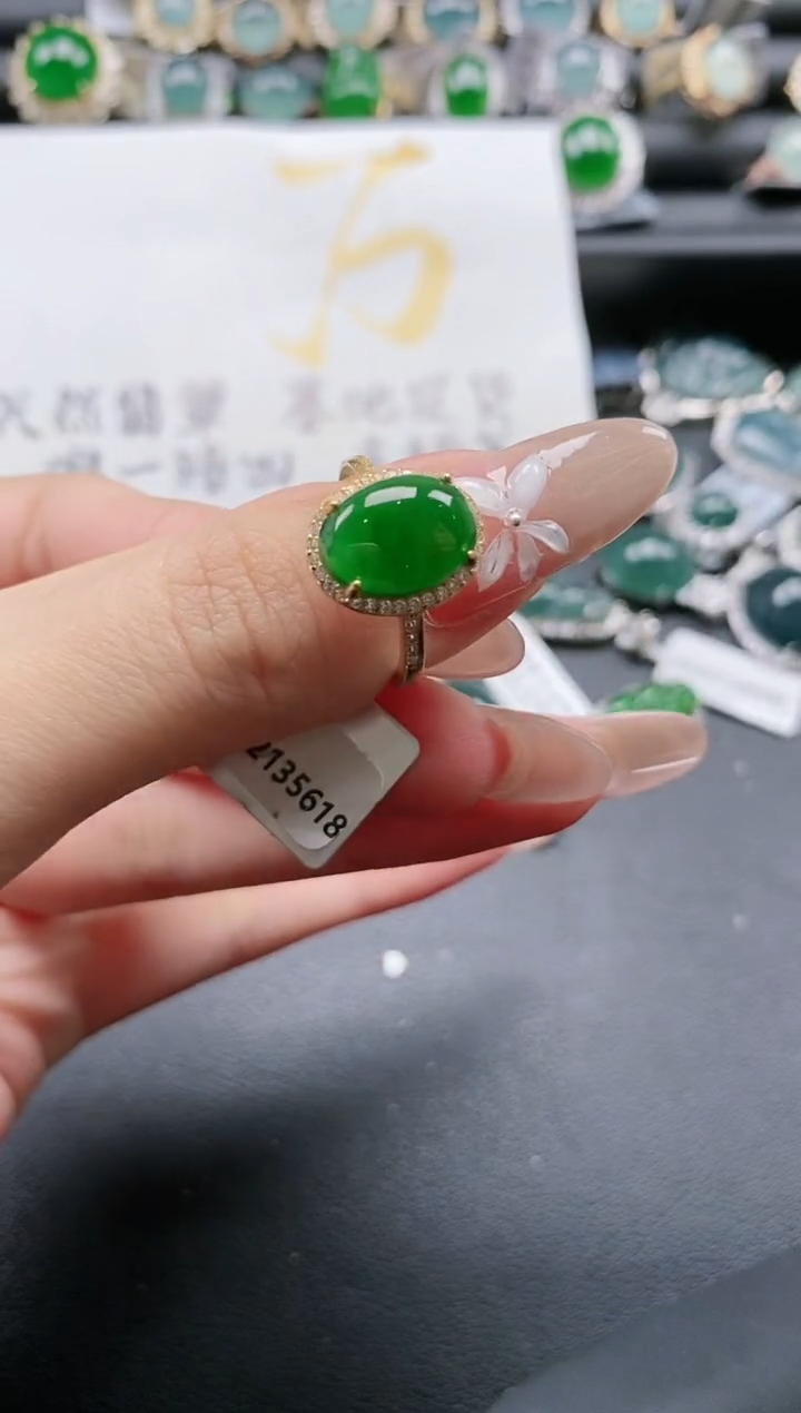 【闪购商品】翡翠戒指银S925镶嵌56465-600