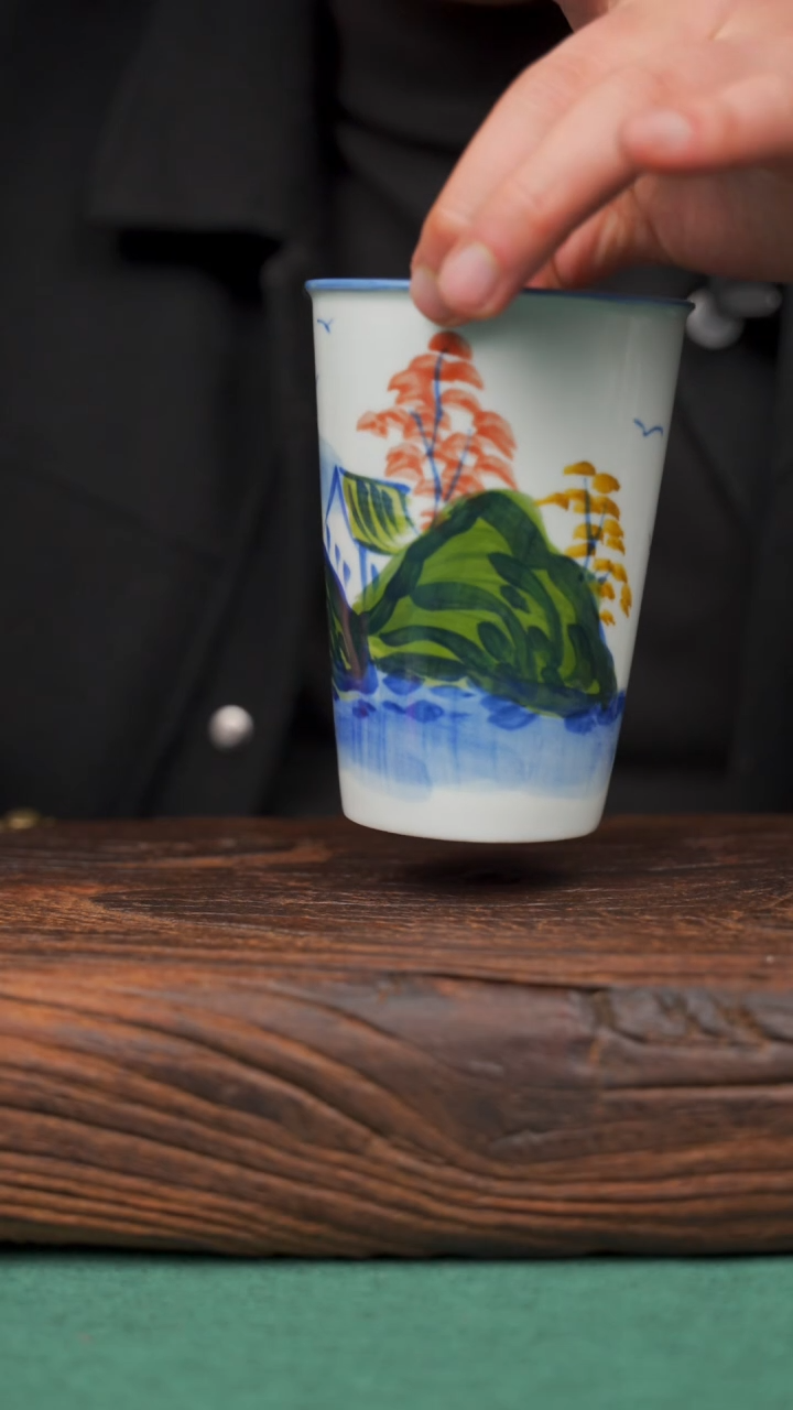 【闪购商品】瓷片104寻一缕瓷香杯釉下手工手绘瓷器