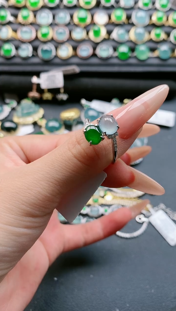 【闪购商品】翡翠戒指银S925镶嵌111111111