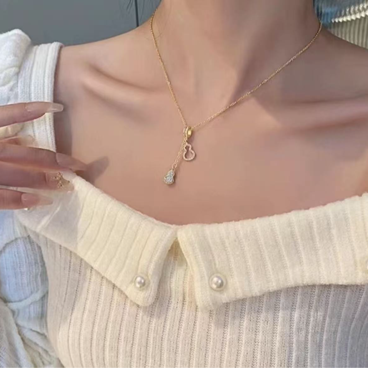 钛钢项链 流苏葫芦系列钛钢项链女时尚百搭网红爆款锁骨链饰品
