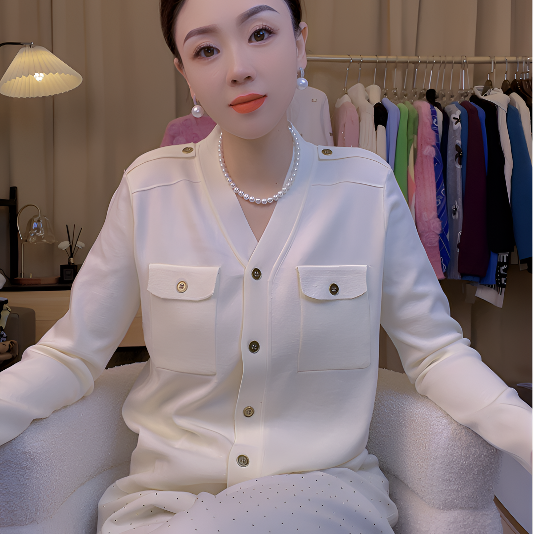 （A045-A080)2025年春季新款,简约时尚个性气质款针织上衣轻奢