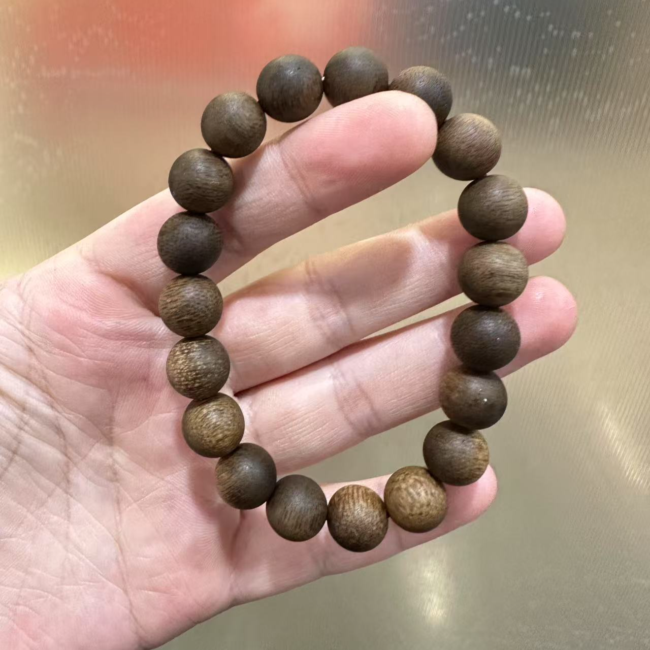 增香沉香木珠串1.0香手串带证书s0828