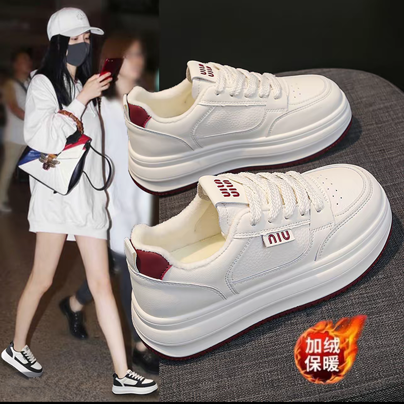 厚底板鞋女百搭时尚韩版百搭软底轻便时尚保暖加绒