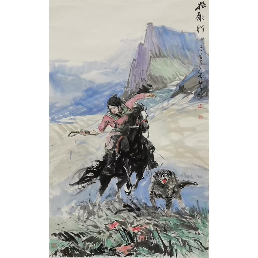 包布和 国画作品 尺寸181x98CM