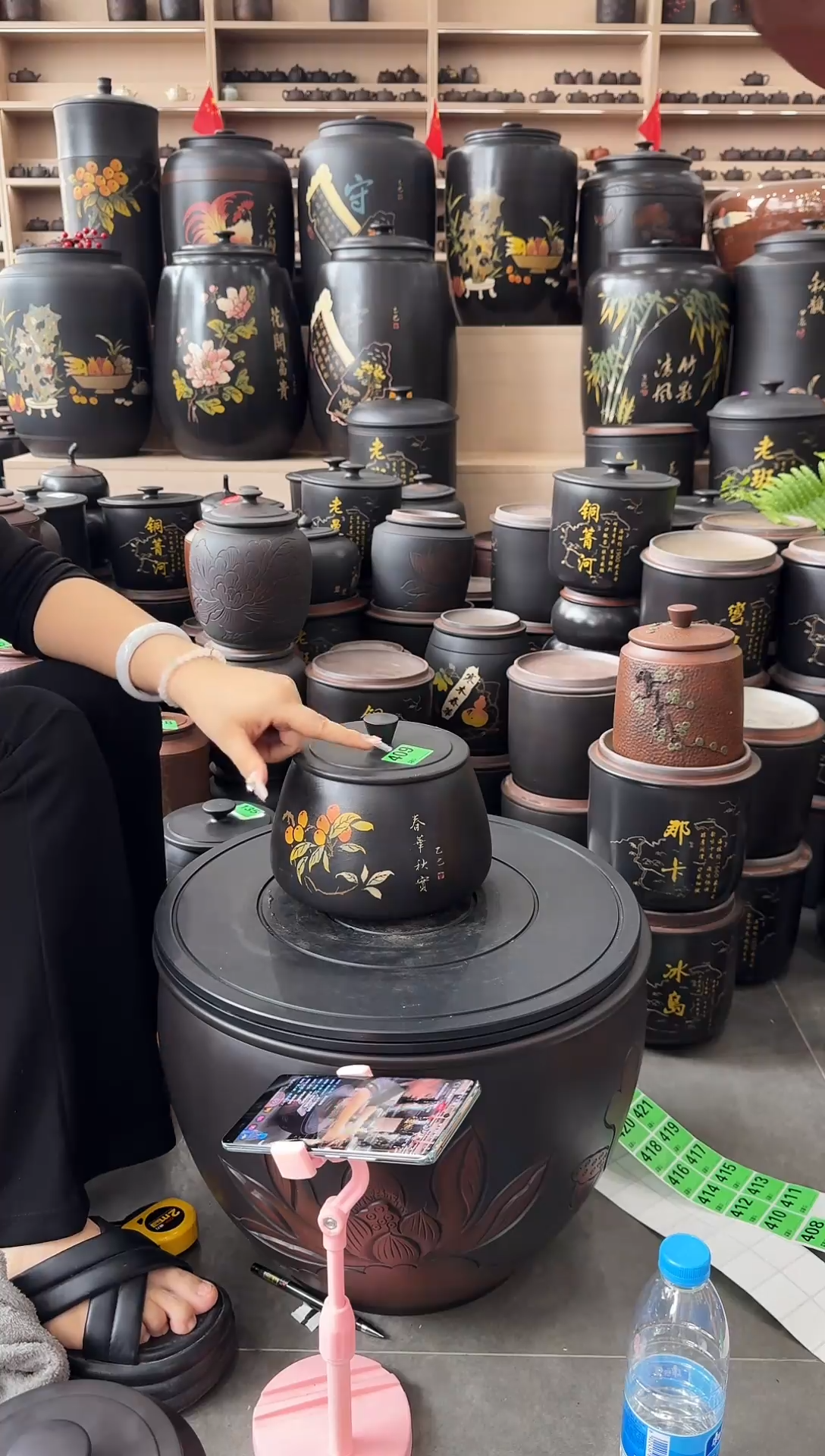 瑕疵茶叶罐 石瓢彩填 409 