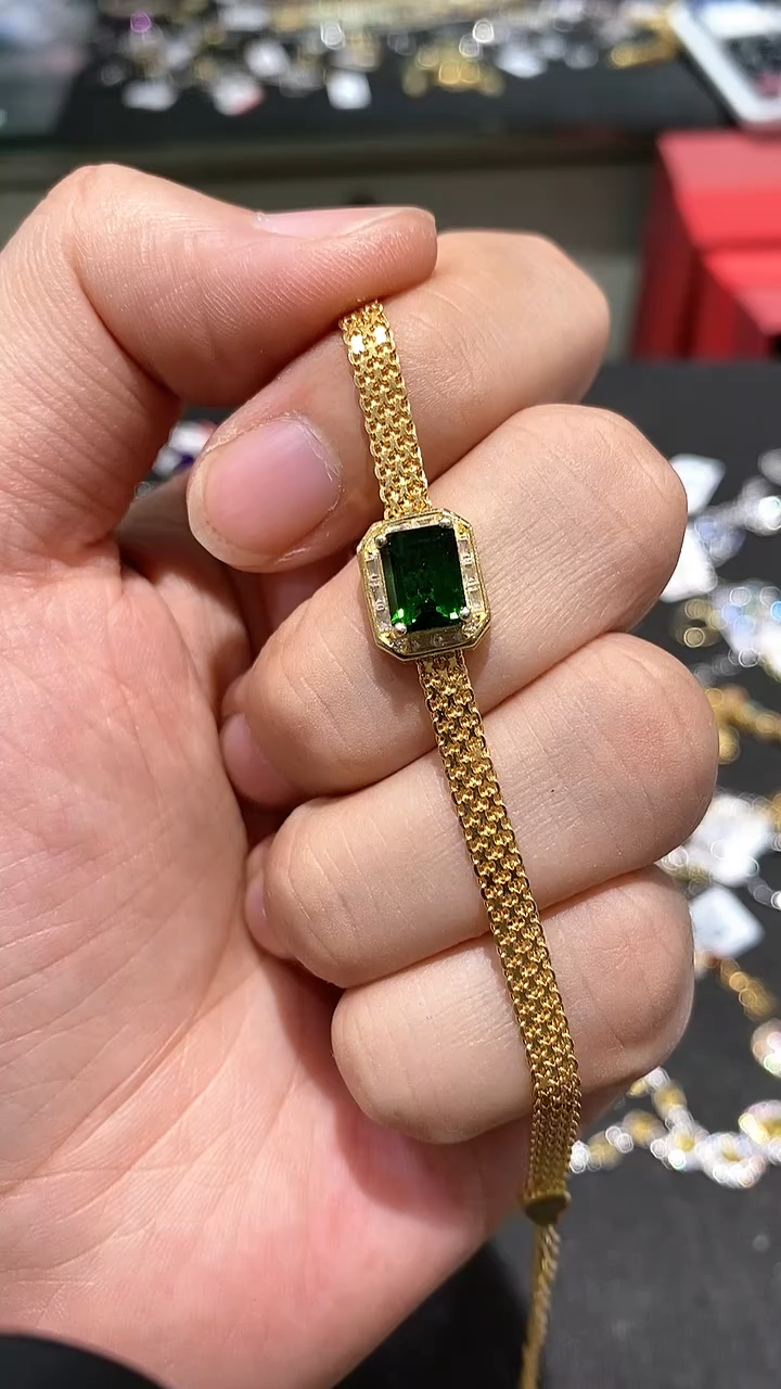 【闪购商品】手链透辉石银S925镶嵌手链