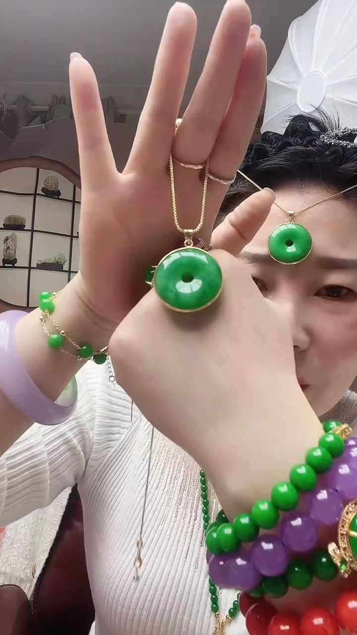 【闪购商品】翡翠颈饰14K金镶嵌S30号