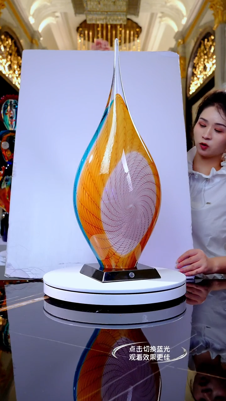 摆件琉璃YB01240琉璃赏瓶+AJ1619029灯底座