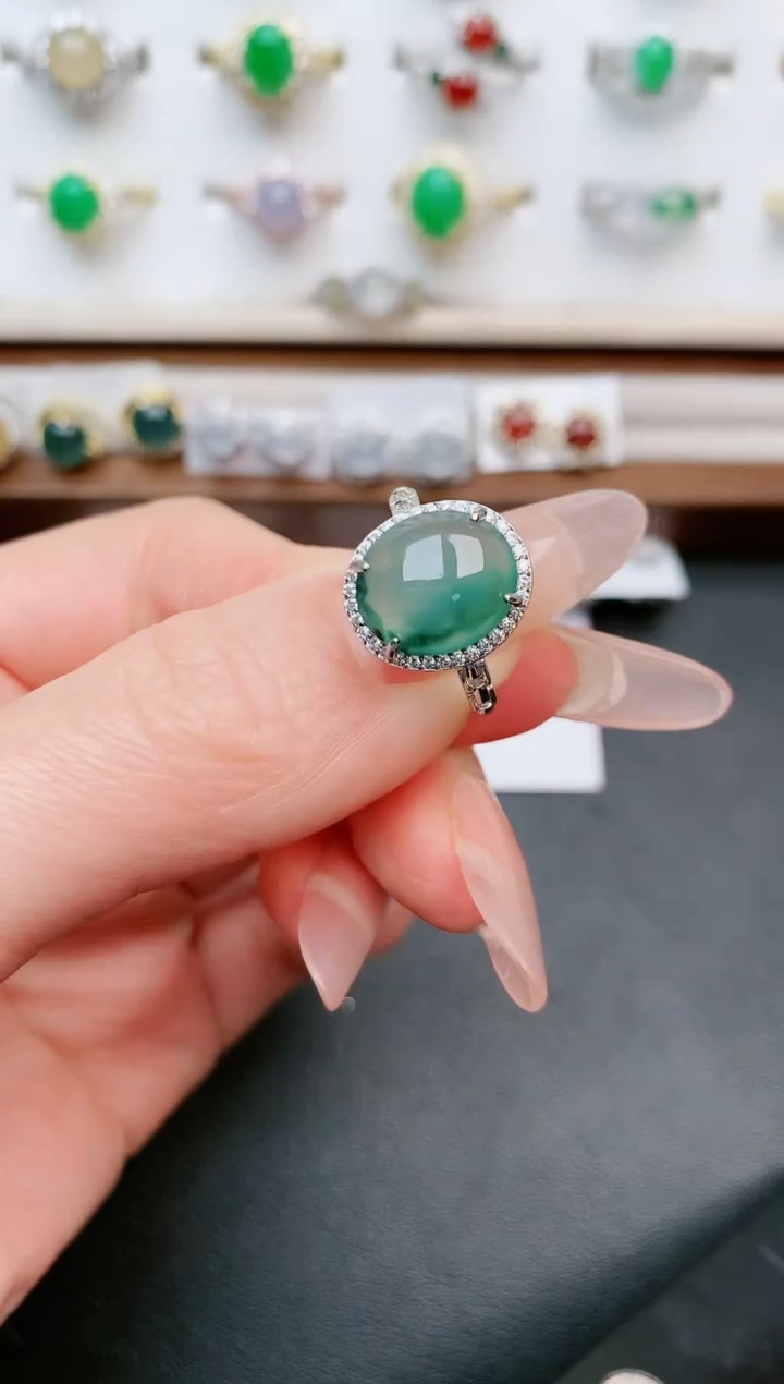 【闪购商品】翡翠戒指银S925镶嵌....