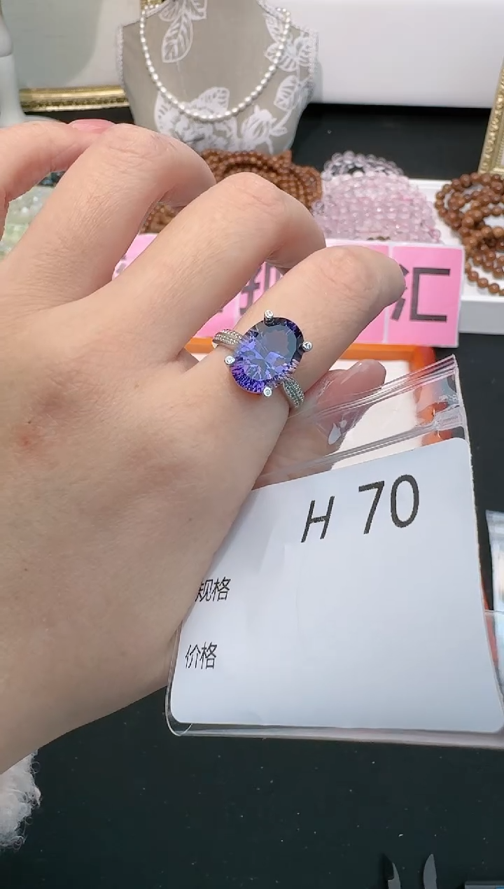 【闪购商品】水晶戒指银S925镶嵌多样性发一H70