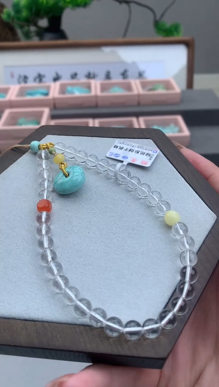 绿松石未镶嵌手机链C158