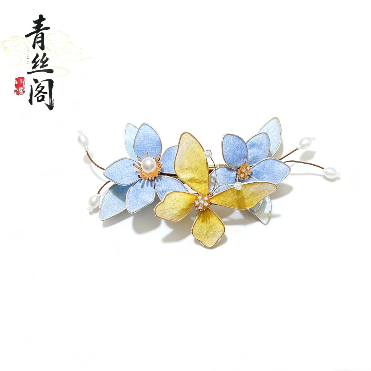 【非遗手作】古风饰品古风发饰绒面发饰古风古装发饰仙气（孤品B659