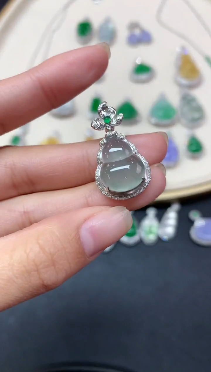 【闪购商品】翡翠吊坠(不含链)18K金镶嵌吊坠A358|5800