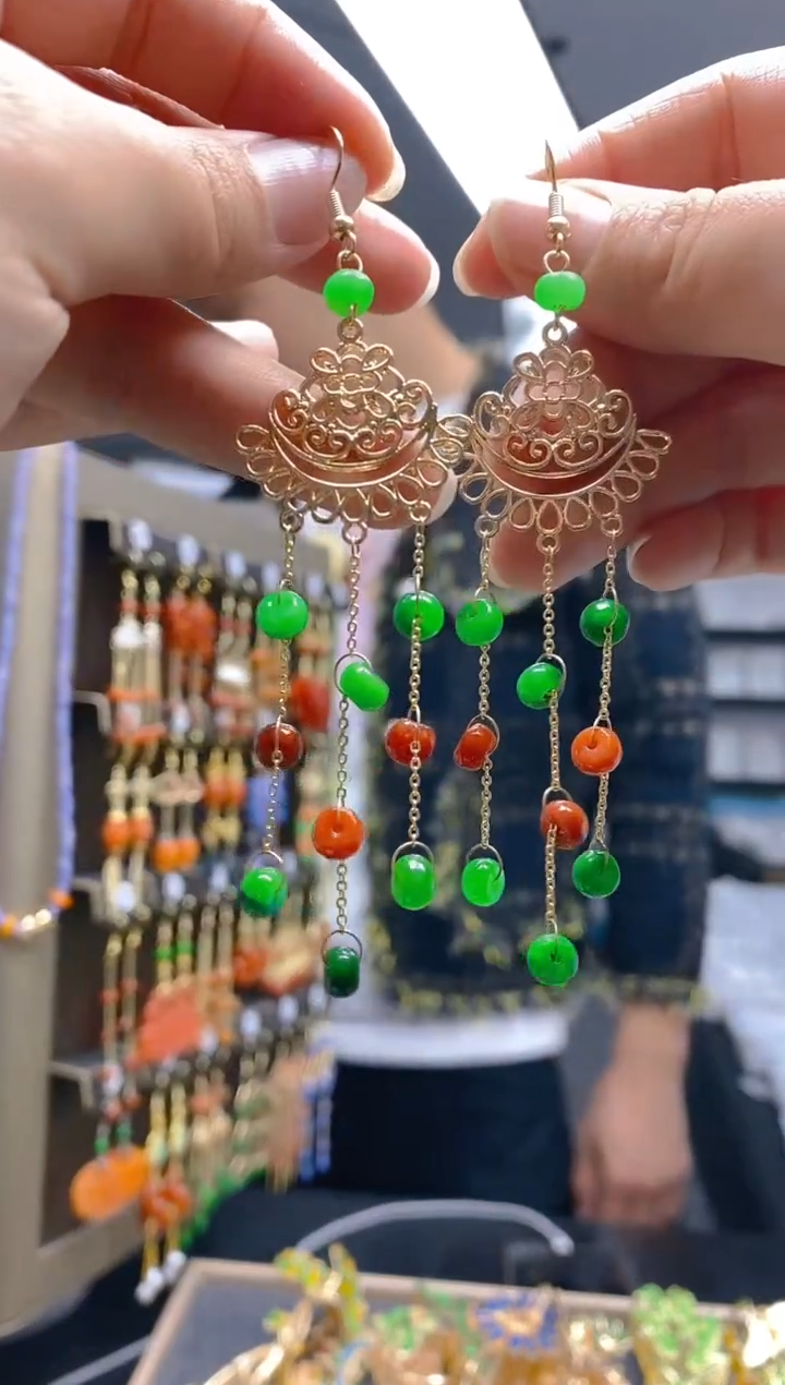 【闪购商品】翡翠耳饰合金0197翡翠耳钩