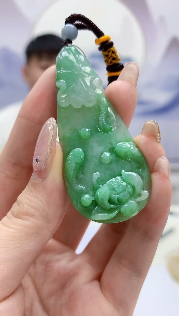 【闪购商品】定制翡翠未镶嵌4925jw-毛货挂件98