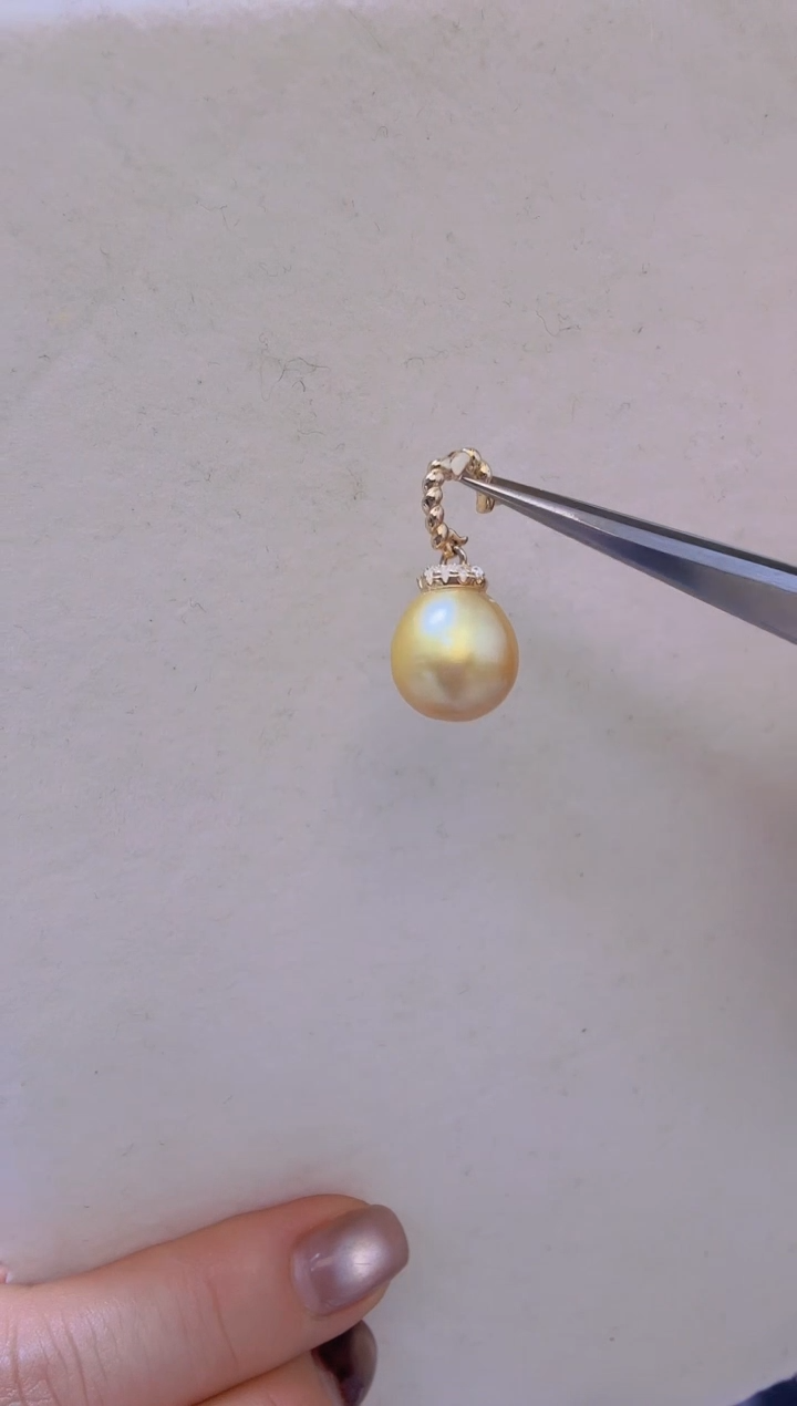 未镶嵌吊坠(不含链)海水珍珠南洋金珠10.8mm+S925银吊坠